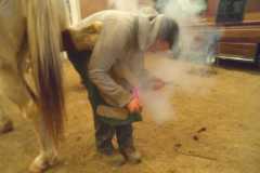 Ken hot fitting a horseshoe