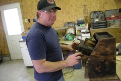 12 week student Dru working in the shop