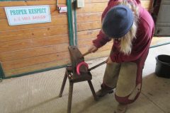 Alla shaping a hot horseshoe
