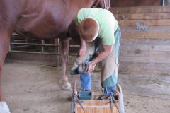 Jayson nailing on a front shoe