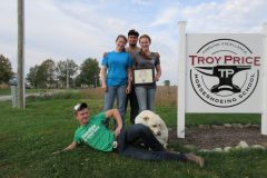 Kayla's graduation with her classmates and school dog Willow