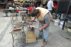 Sam making a handmade egg bar shoe