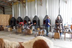 Students working at the shop