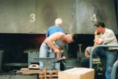 Troy observing Allen and Jim Ferrie at their shop in Scotland