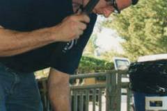 Troy Price at an American Farrier's Team practice in California